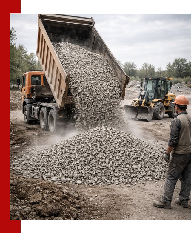 Доставка щебня в Белой Калитве крупными и мелкими фракциями