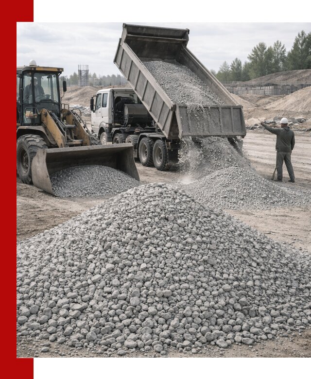 Доставка известнякового щебня фр. 5–20 в Белой Калитве