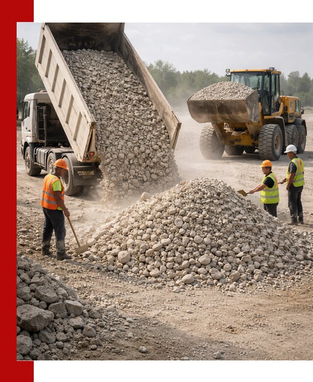 Доставка известнякового щебня фр. 40-70 в Белой Калитве