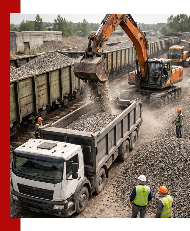 Железнодорожный щебень фракция 25–60 для поставок в Белой Калитве