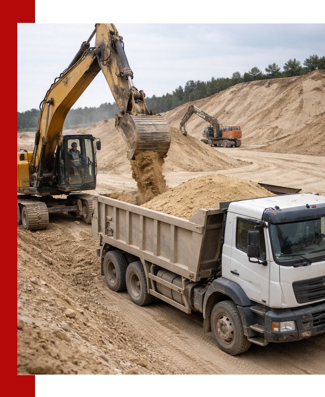 Доставка карьерного песка с самосвалами и разгрузкой в Белой Калитве