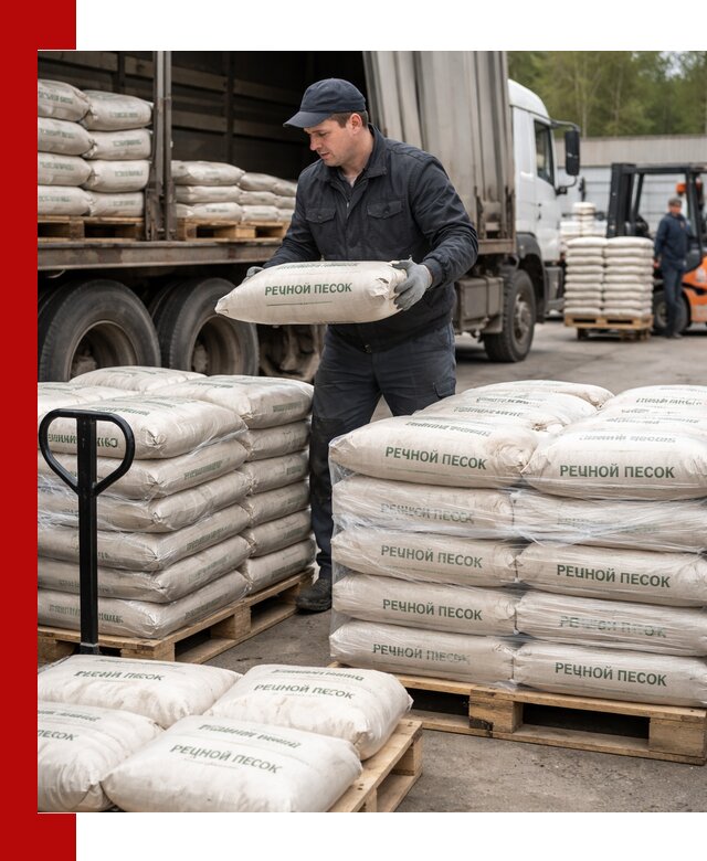 Речной песок в мешках с доставкой в Белой Калитве