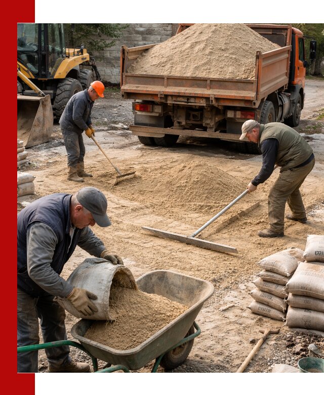 Поставка песка для стяжки в Белой Калитве с быстрой доставкой