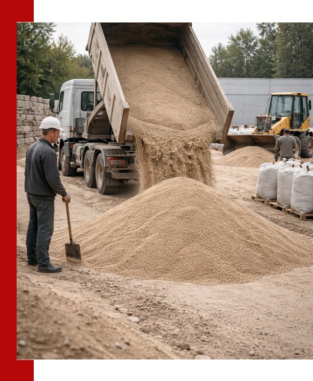 Кварцевый песок фракция 0–3 мм с доставкой в Белой Калитве