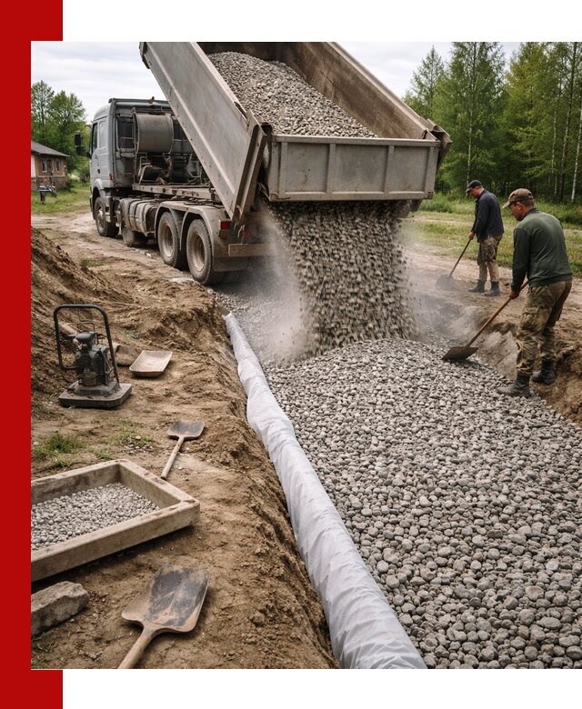 Гравий для дренажа с доставкой в Белой Калитве качественный и недорогой