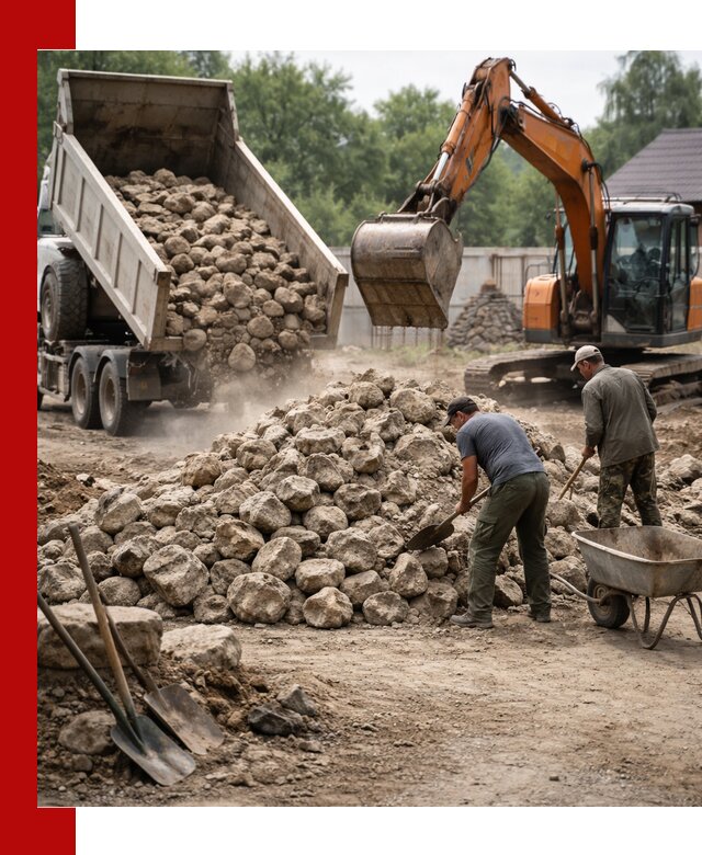 Доставка и разгрузка бутового камня в Белой Калитве