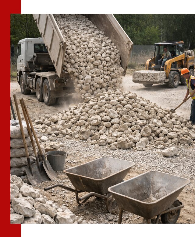 Доставка и продажа бутового известнякового камня в Белой Калитве