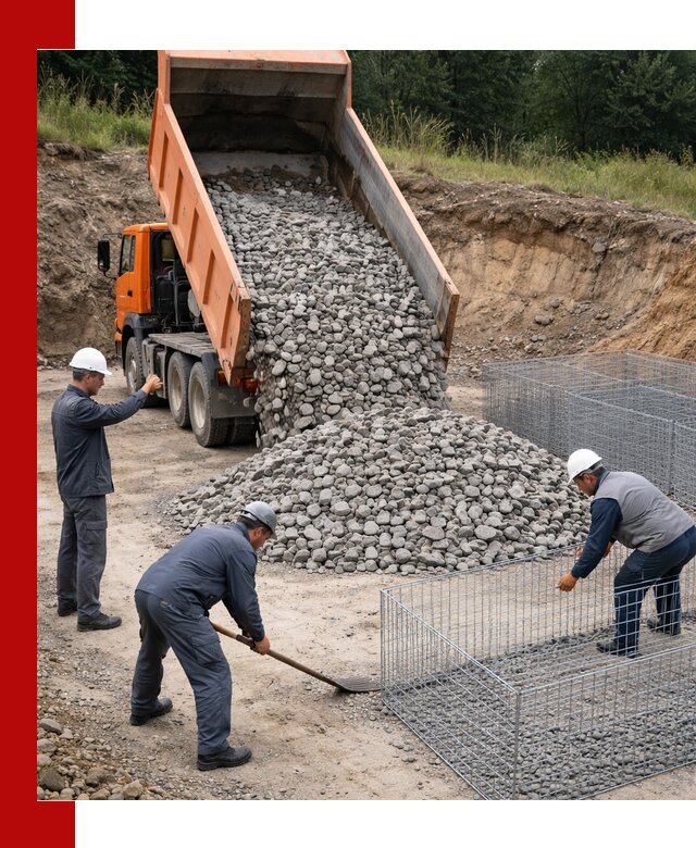 Камень для габионов с доставкой в Белой Калитве быстро и надёжно