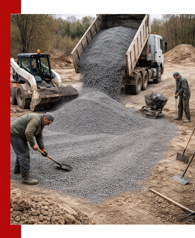 Отсев для подсыпки в Белой Калитве — доставка и подсыпка на участок