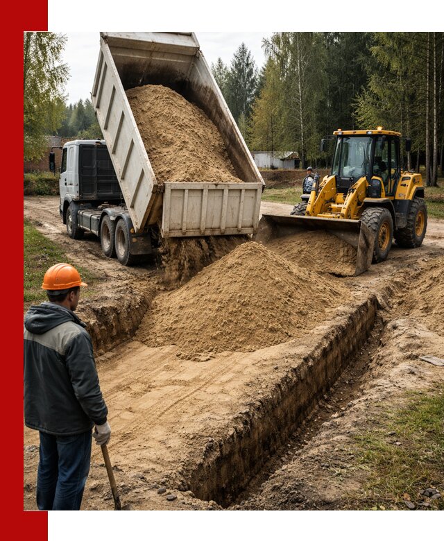 Доставка песчаного грунта в Белой Калитве для строительных работ