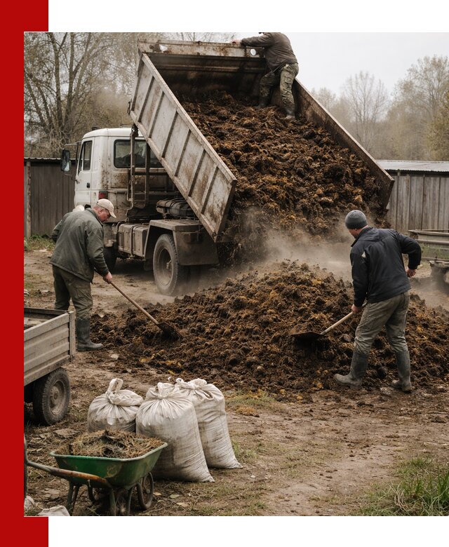 Доставка коровьего навоза самосвалом в Белой Калитве