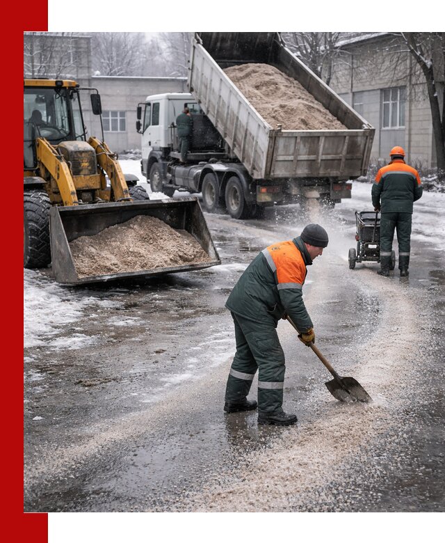 Реагент против гололеда с доставкой и нанесением в Белой Калитве